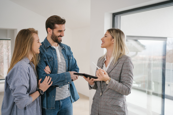 Bellingham, Washington Realtor with clients at an open house